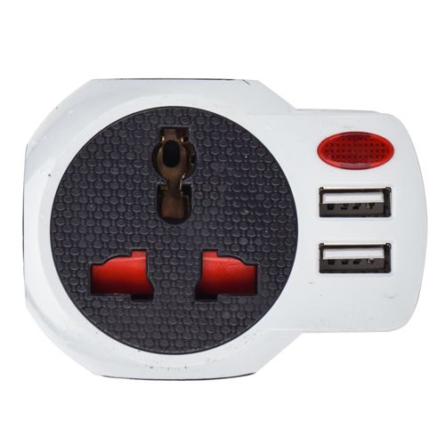 Адаптер для вилок 2USB универсальный, 16А 250W с подсветкой, 12/240