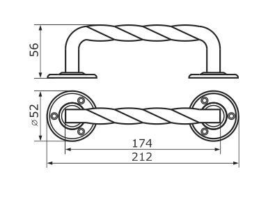 Домарт  мод.5 (205мм) бронза антик Ручка-скоба декоративная (10)
