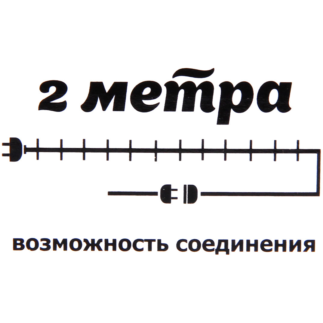 Гирлянда для дома "Снеговик" 2м 10 ламп LED 4,8*6,3 см прозр.пров.,1 реж, IP-20, Белый (возможность соединения)