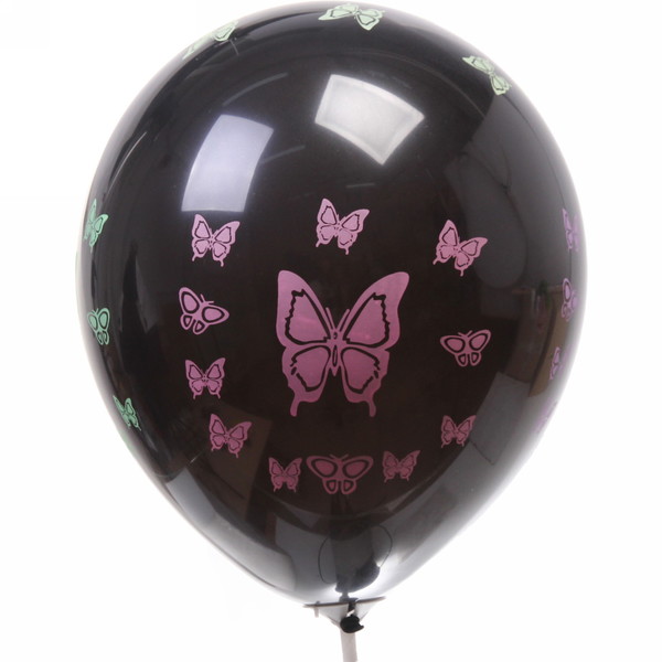 Воздушные шары  5 шт, 12"/25см "Бабочки" , микс