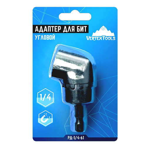 Редуктор для бит угловой 61 мм vertextools РД-1/4-61
