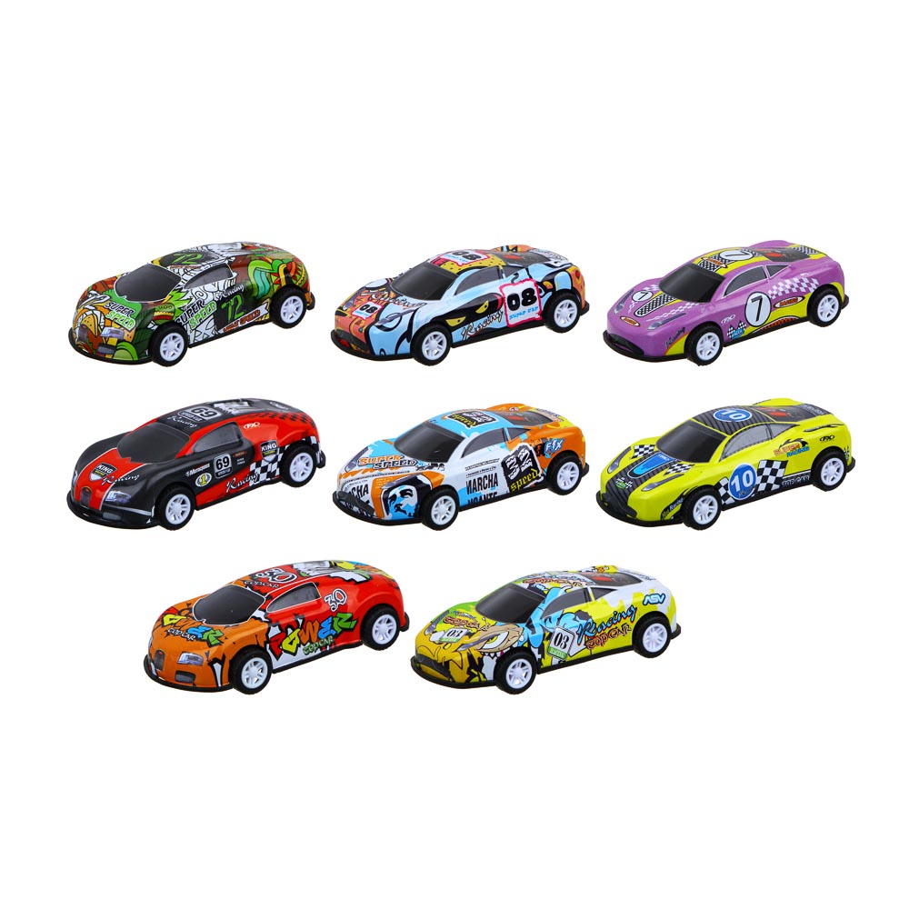 Машинка гоночная с запускалкой ИГРОЛЕНД, металл,12х17х3см