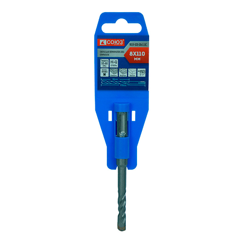 Бур SDS+ с твердосплавной напайкой, спираль S4 СОЮЗ 9019-SDS-08х110C