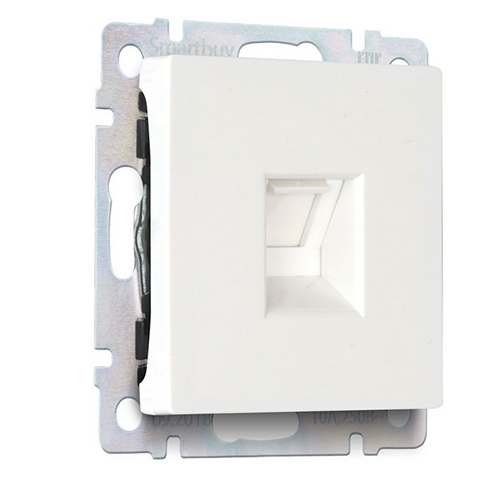 Розетка компьютерная RJ-45 белая "Нептун" (SBE-05w-S1-RJ)