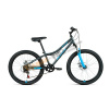 Велосипед ALTAIR MTB HT 24 2.0 disc (24"6 ск.рост 12")темно-серый/голубой (2020-2021) (RBKT11N4P003)