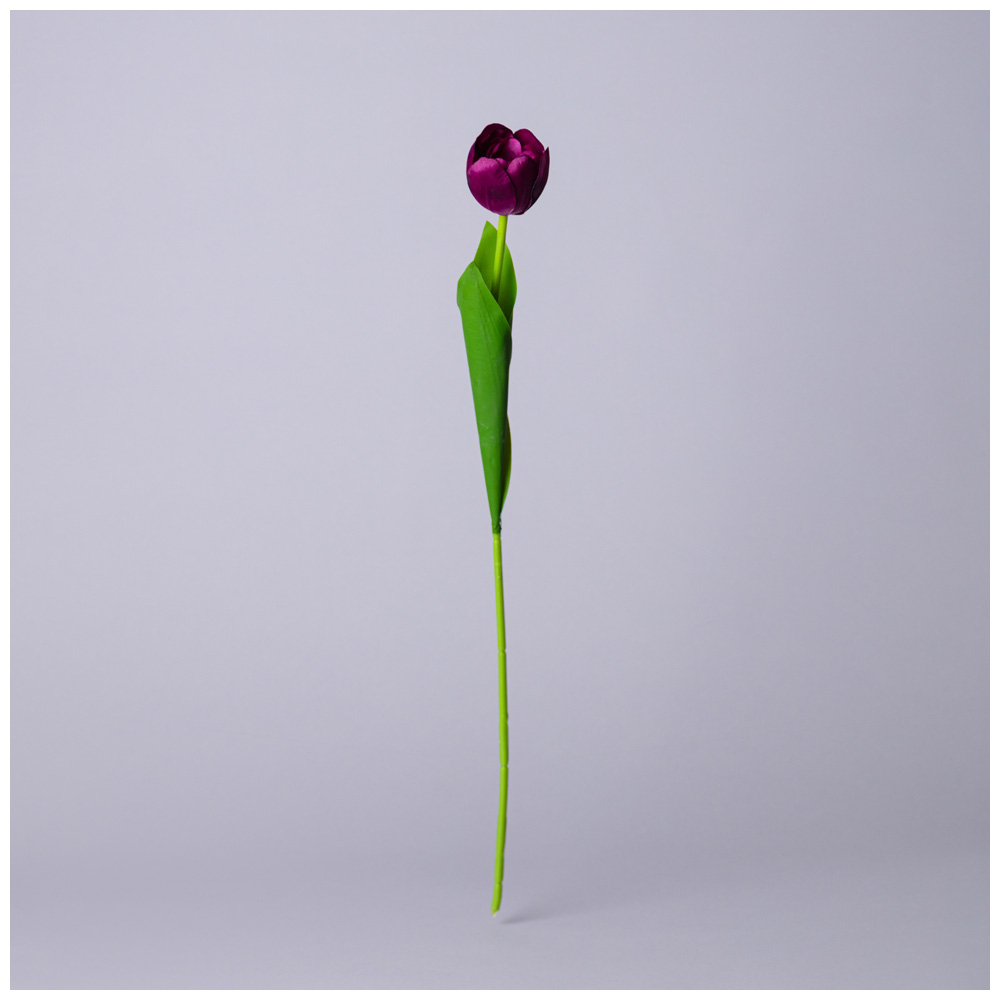 ЦВЕТОК ИСКУССТВЕННЫЙ ТЮЛЬПАН ДЛИНА=44СМ , ЦВЕТ ФИАЛКОВЫЙ МАЛ.УП.=60ШТ