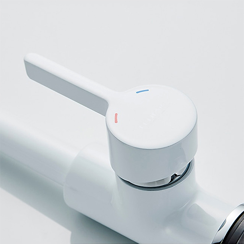 Смеситель для раковины LEDEME L1099W, с гайкой, картридж 35мм однорычажный, короткий излив, белый (1/10)