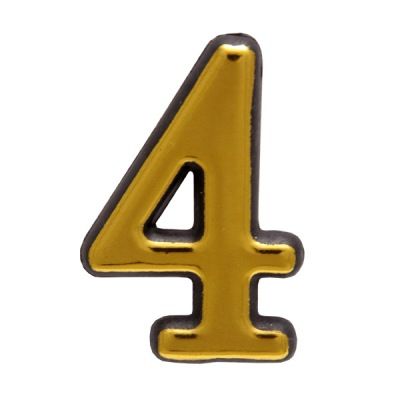 Цифра дверная АЛЛЮР пластик "4" золото (3000,20!!!)