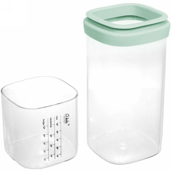 Банка для продуктов стеклянная 700мл "O'lala" с мерный стаканом