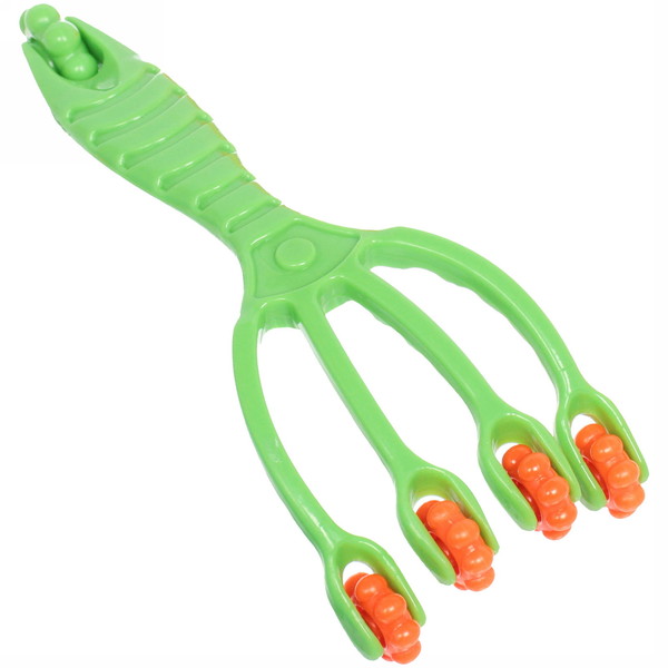 Массажер роликовый двухсторонний универсальный "Осьминог", 5 колес, микс 4 цвета, 19*7,5см