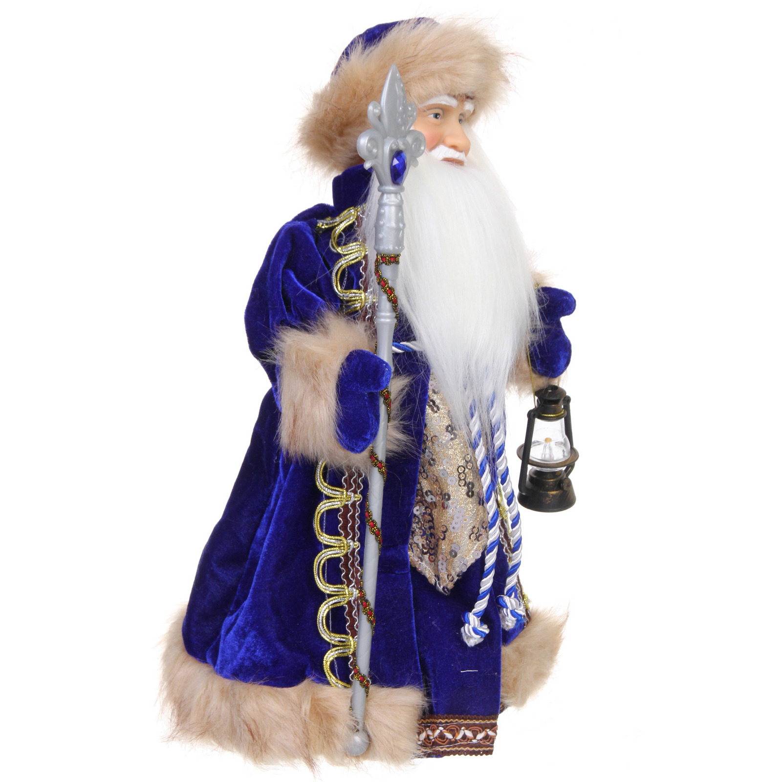 Дед Мороз "Волшебный наряд" 40 см в синей шубке