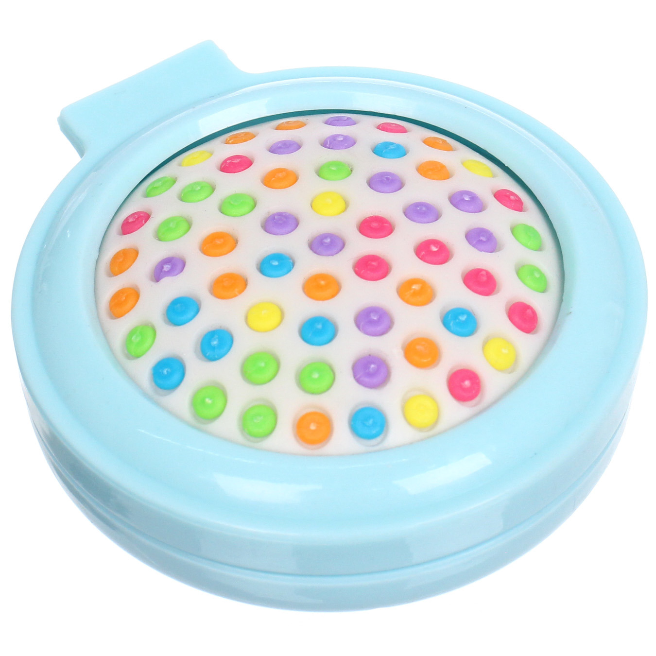 Расческа массажная детская складная "КАРАМЕЛЬ", сердце, цвет голубой, d-6см (пакет с подвесом)