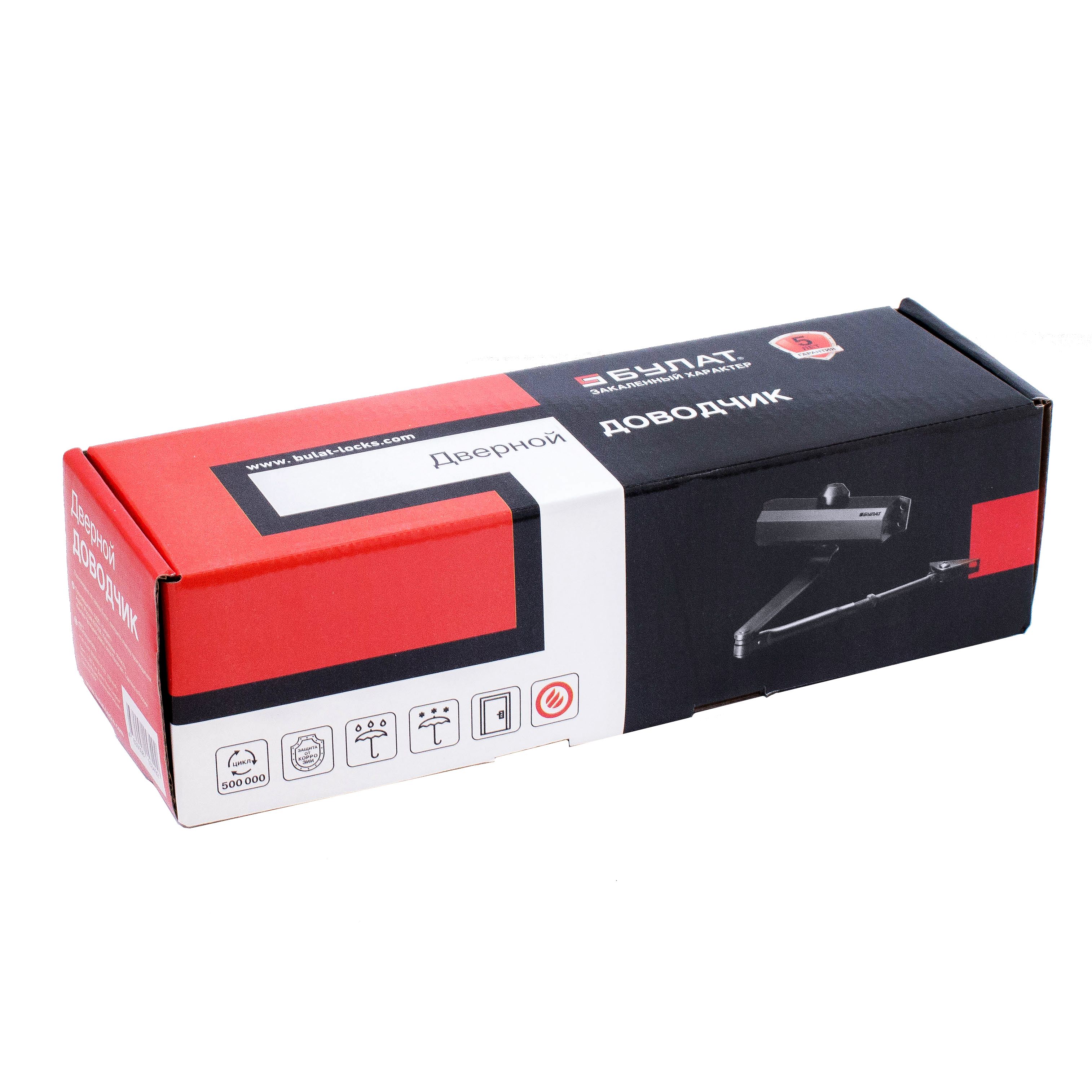 БУЛАТ Доводчик дверной ДД 502/3 A-B (40-85 кг) черный (10) 