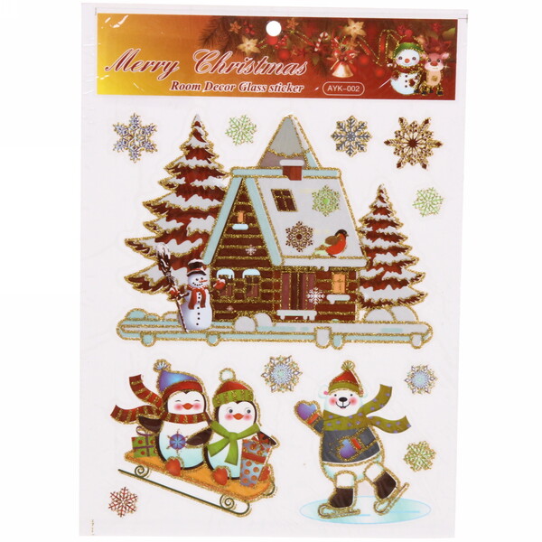 Набор наклеек "Весёлый Снеговичок" , лист 21,5х30,5 см,микс