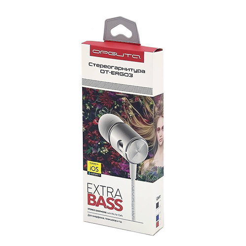 Наушники вакуум-гарнитура Орбита OT-ERG03, 3.5 мм, красные