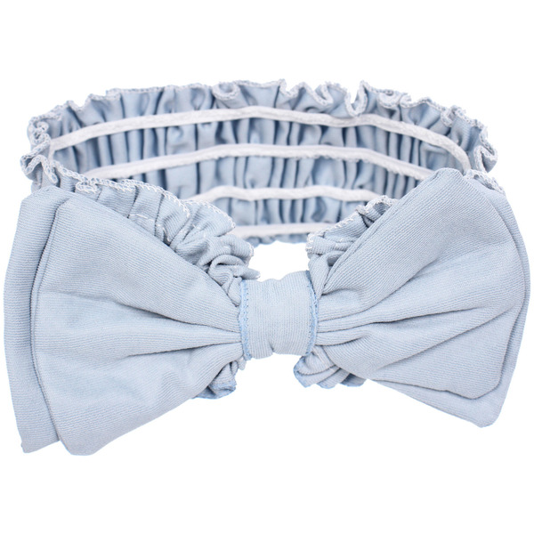 Повязка на голову косметическая "ДАЙМОНД РУШ", бантик, цвет белый, пудровый, небесный и лиловый, 20*7см (ZIP пакет)