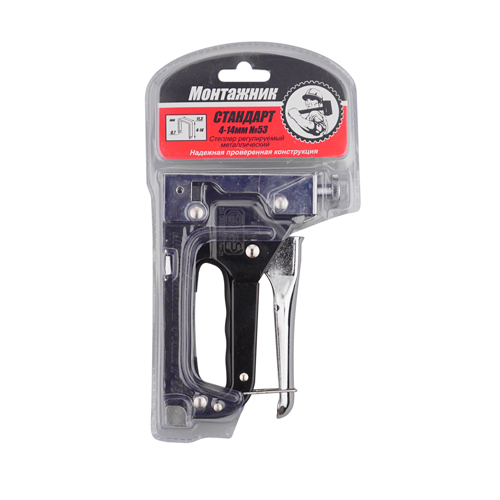 яяяСтеплер мебельный для скоб 4-14х0,7 мм "Монтажник" Стандарт (1/40)