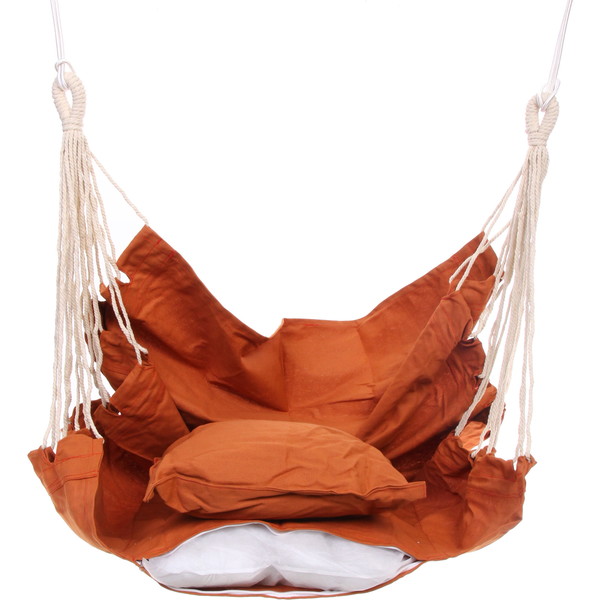 Гамак-кресло "Колористик" 100*130см сидячий, х\б с подушками, цвет кораловый