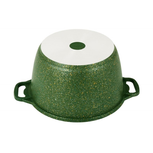Кастрюля Kukmara 6 л со стеклянной крышкой, антипригарное покрытие "Trendy style", malachite