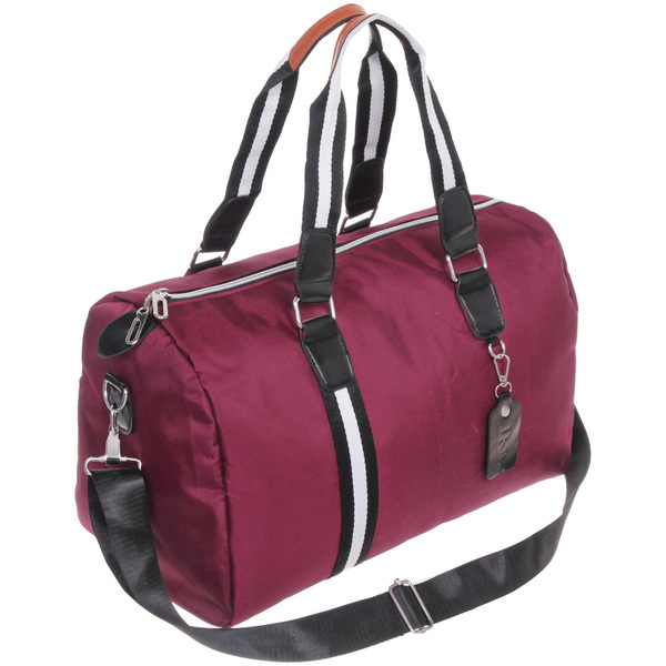 Сумка спортивная "Sports style", на молнии, с белой полосой, цвет красный, 40*22*26 см
