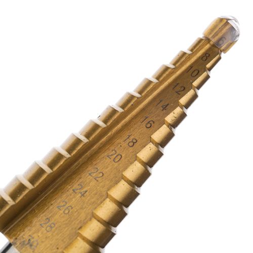 Сверло по металлу ступенчатое 6-30мм 13 ст. SPETSTEXNIK Premium P6M5, цилиндрич. хвостовик, 1/