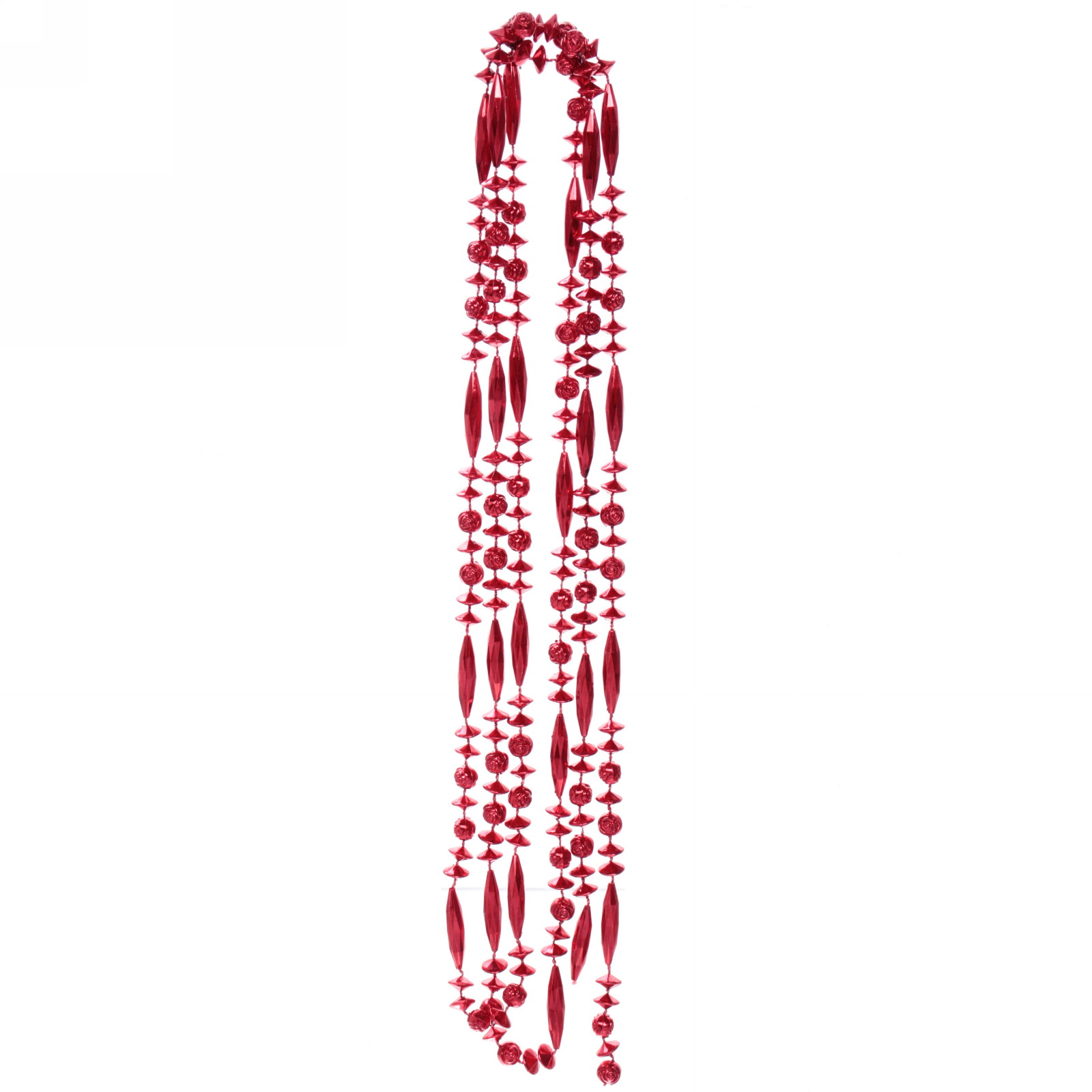 Бусы на ёлку 2м "Бриллианты", Красный