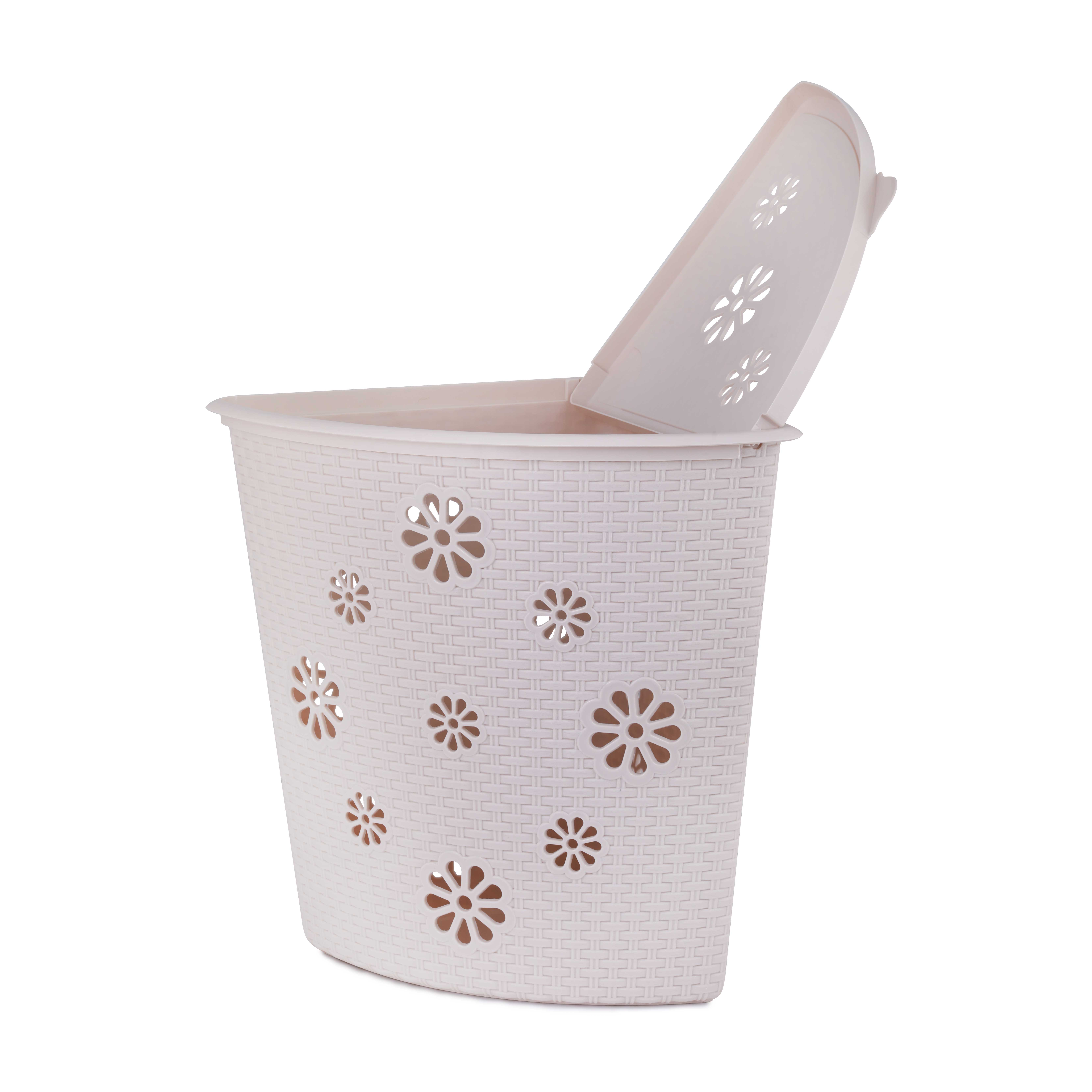 Корзина д/белья "Плетенка" 45л угловая (сл.кость)