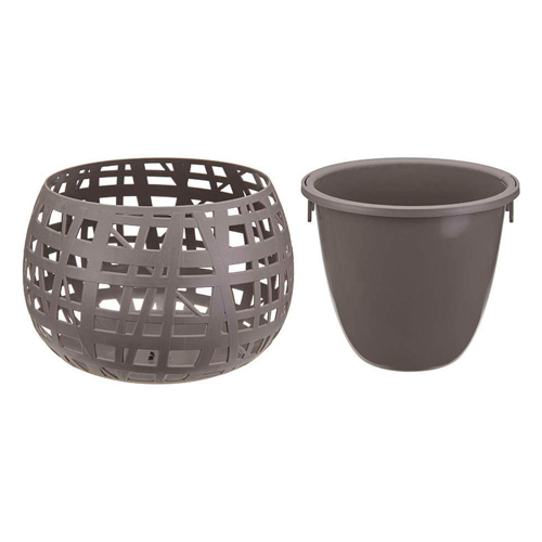 Кашпо 4 л IDEA ХАОС М 3142, 290 мм, с вставкой, французский серый