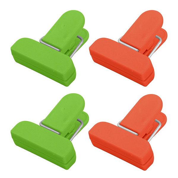 Набор зажимов для пакетов. 4 шт. Размер 3,7х4 см. **