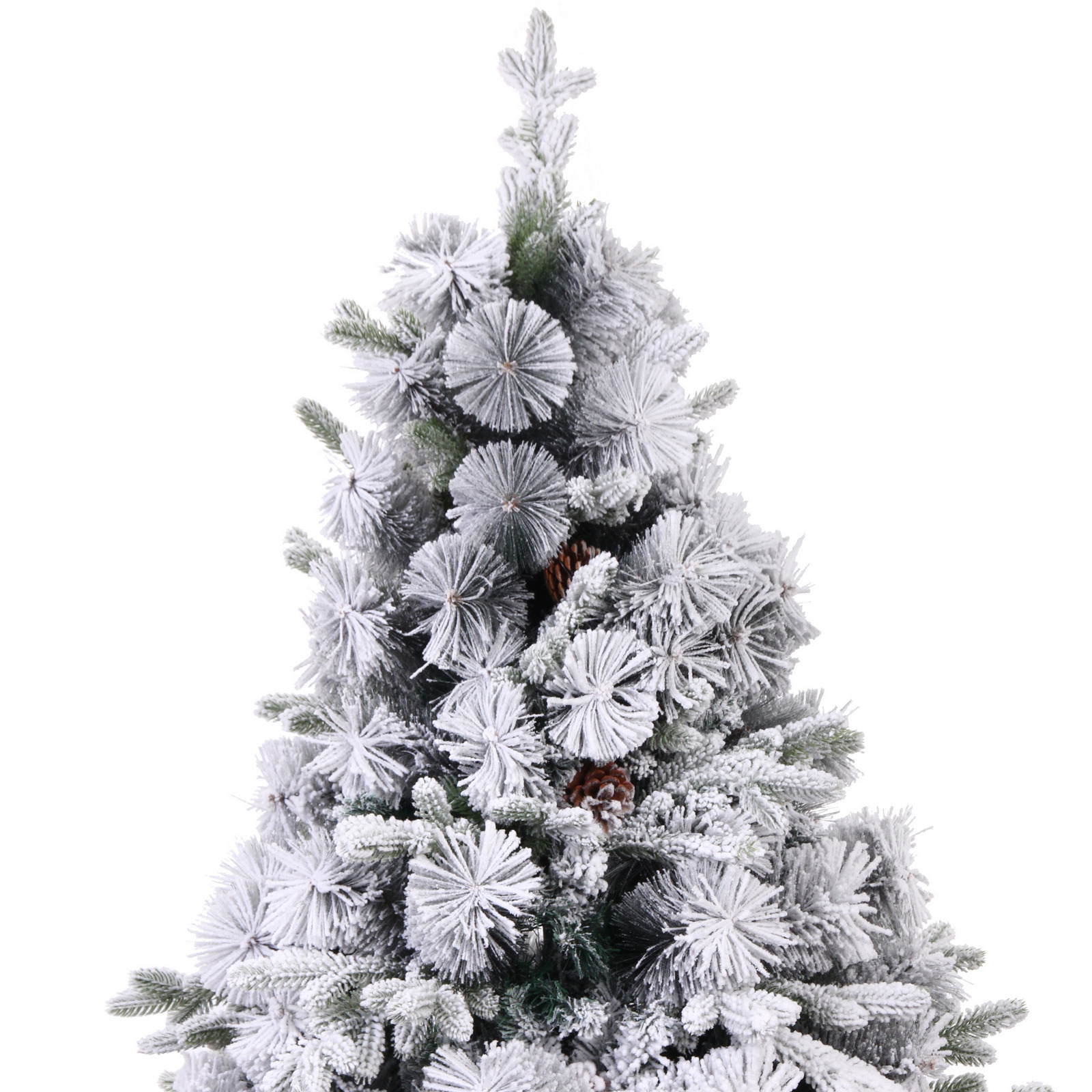 Ёлка "Снежная рапсодия" 210 см, ПВХ+Леска, шишки, белый иней (1100 веток)