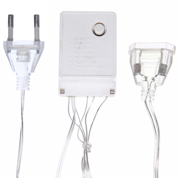 Гирлянда для дома БАХРОМА ш3м* в30/50см 120 ламп LED, прозрачн.провод, 8 реж, IP-20, Синий (возможность соединения)