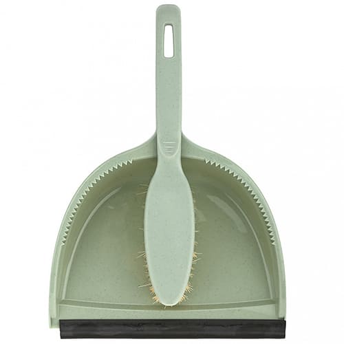 Комплект щетка-сметка Homver 221248018/04, с круглым совком с кромкой, зеленый флэк