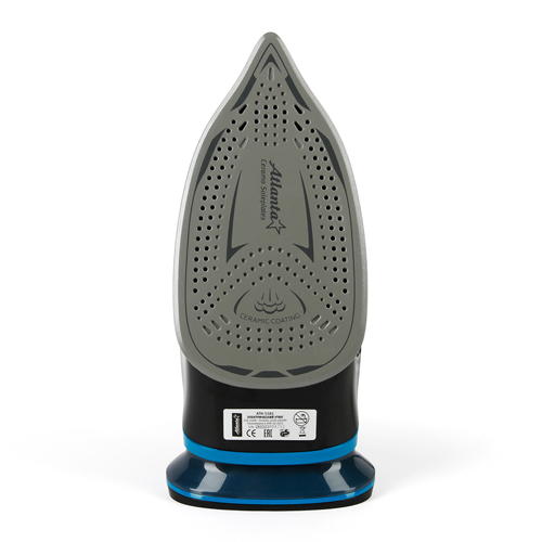 Утюг с пароувлажнением Atlanta 2400-2600 Вт, подошва керамическая, резервуар 380 мл, черный