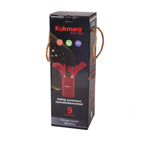Набор кухонных принадлежностей из силикона Kukmara 9 предметов, Pink