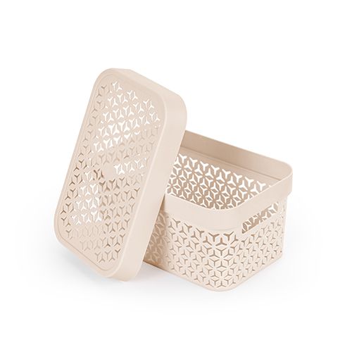 Корзина Элемент 5л, с крышкой, бежевый, Альтернатива, М9118, 1/10