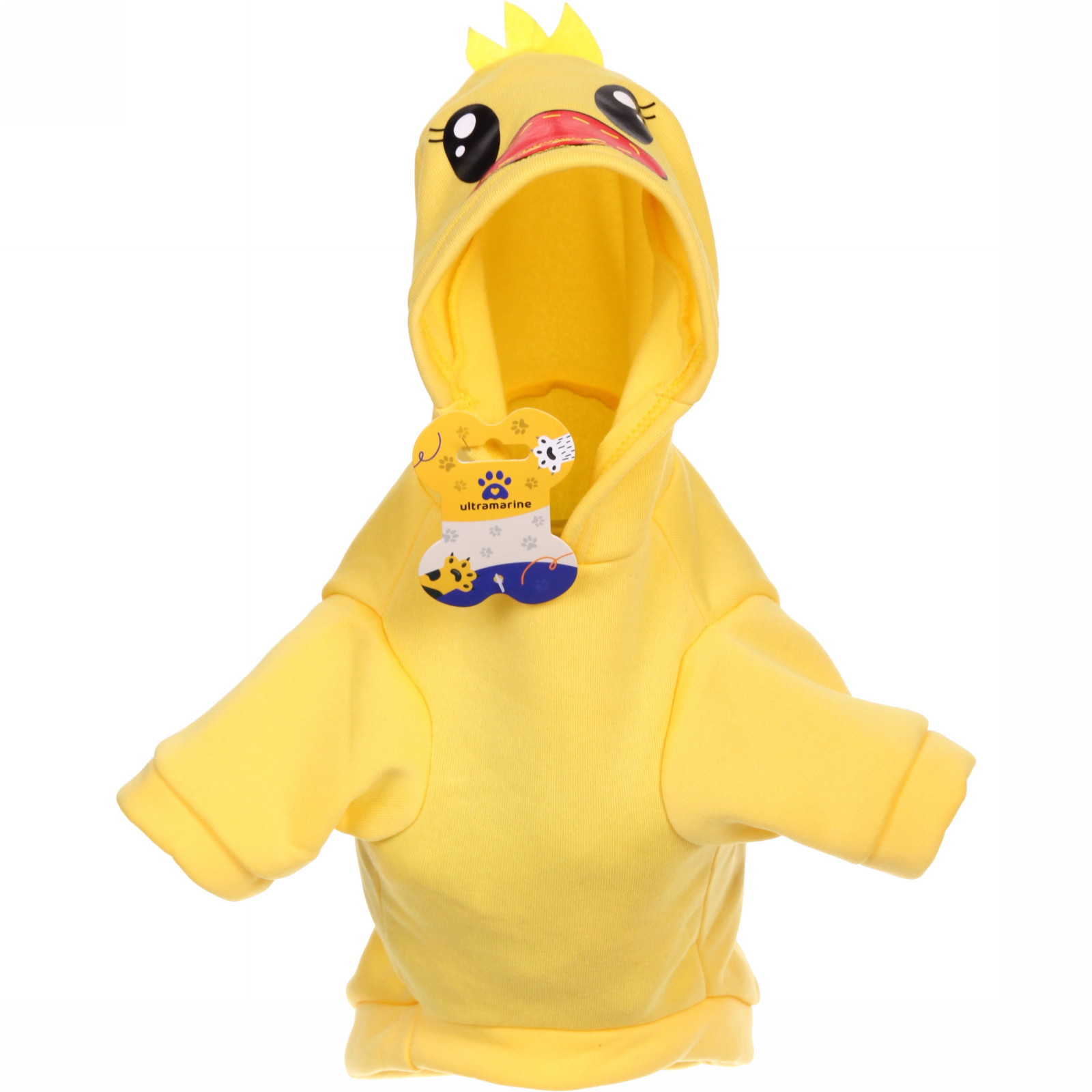 Кофта - толстовка с капюшоном для собак мелких пород "МОДНЫЙ БРО", цыплёнок, размер L (20*36*26см) Ultramarine