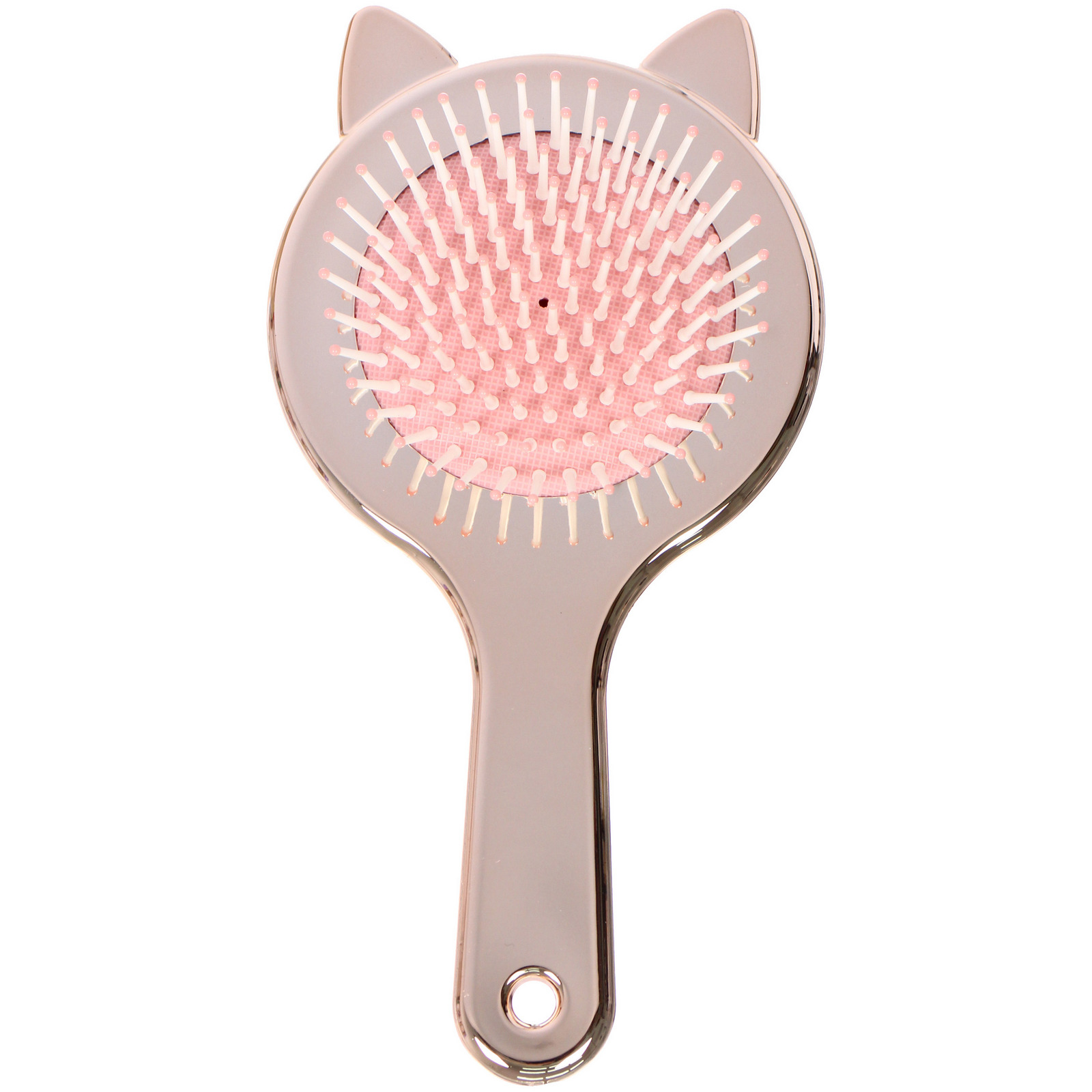 Расчёска массажная зеркальная "КИТИ СЕТ", цвет благородное золото, 19.5*10см (коробка PVS)