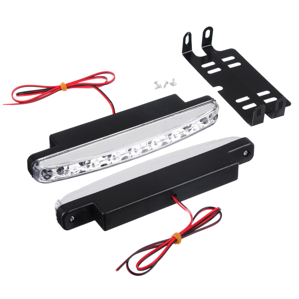 NEW GALAXY Дневные ходовые огни, LED 8 шт, пластиковый корпус, 158 мм, 12 V, белый, 2 шт NEW GALAXY Дневные ходовые огни, LED 8 шт, пластиковый корпус, 158 мм, 12 V, белый, 2 шт