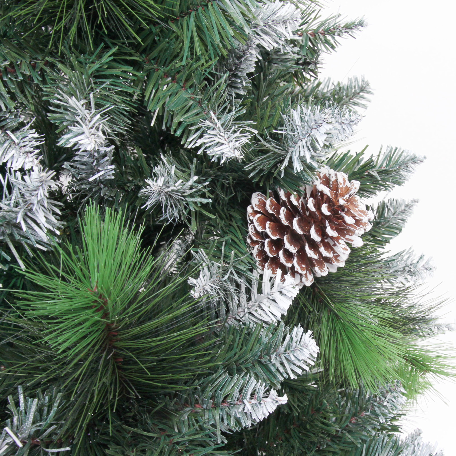 Ёлка "Сказочный лес" 270 см,ПВХ+леска, с белым напылением+шишки (2407 веток)