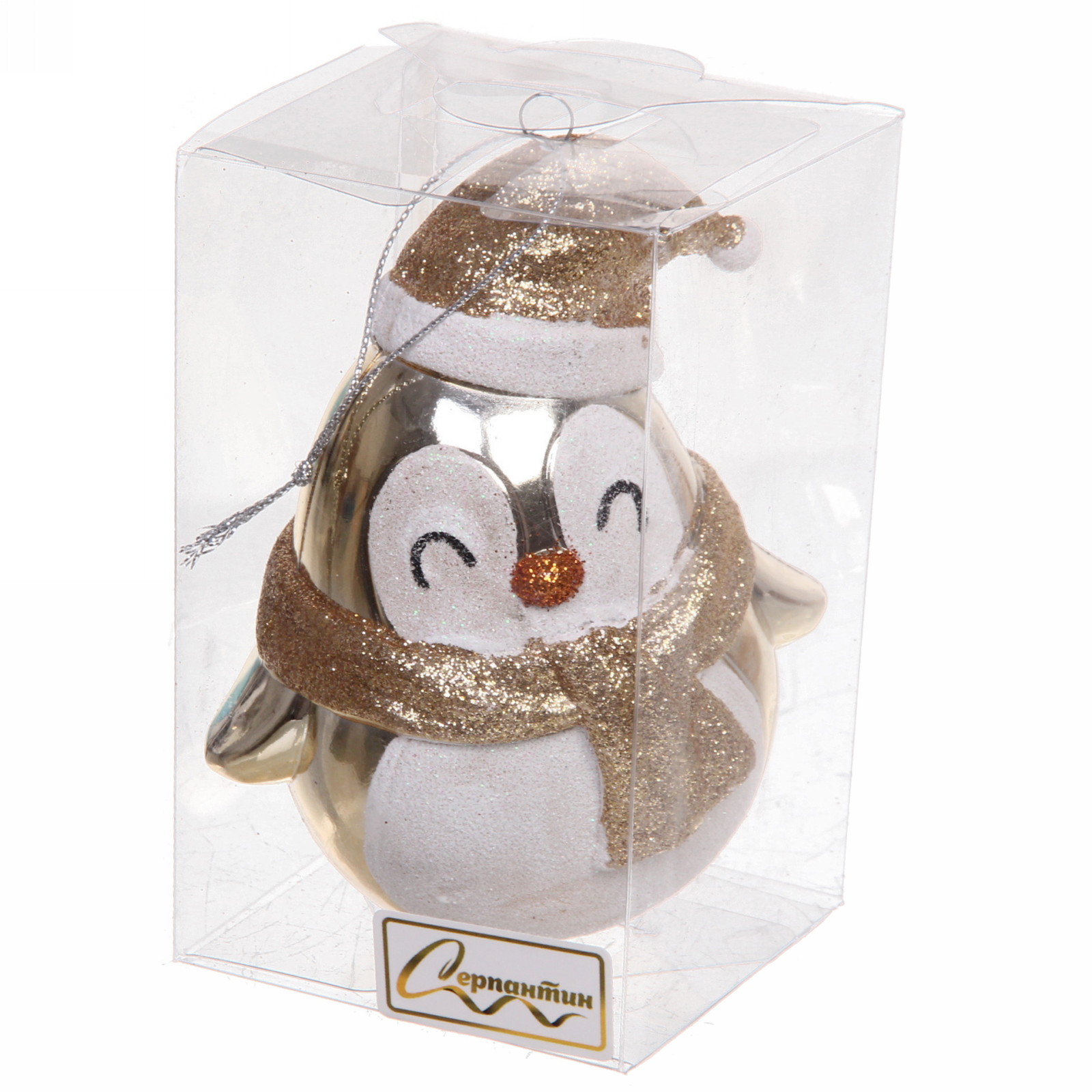 Ёлочная игрушка "Милый пингвинёнок" 12*7*12 см, шампань