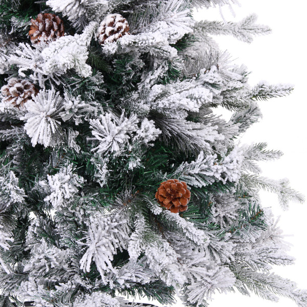 Елка "Заснеженная принцесса" 180 см, ПВХ, леска, резина с белым напылением (838 веток)