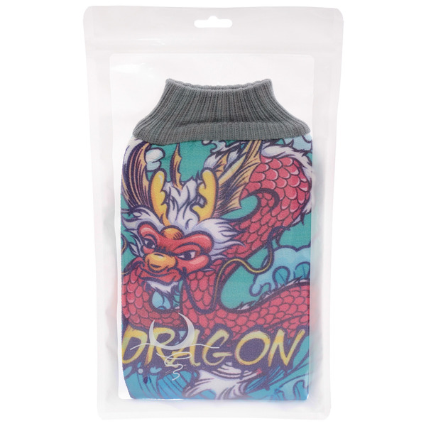 Мочалка - варежка скрaбирующая  "Premium - DRAGON", 22.5*14.5*15см  (ZIPпакет)