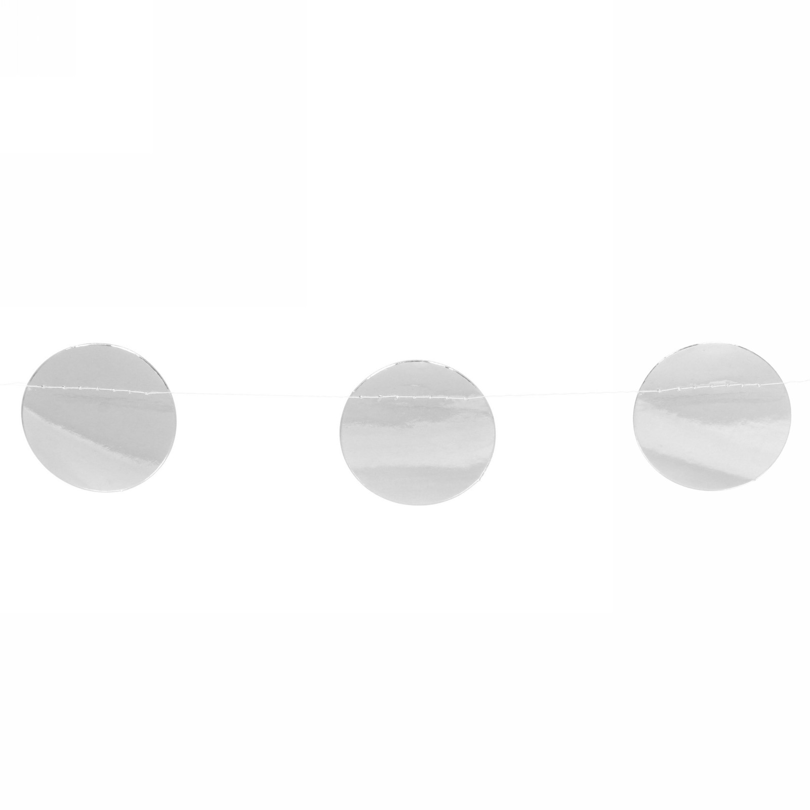 Растяжка "Вечеринка" 2,5 м 5 см Глянец, (24 штук), серебро