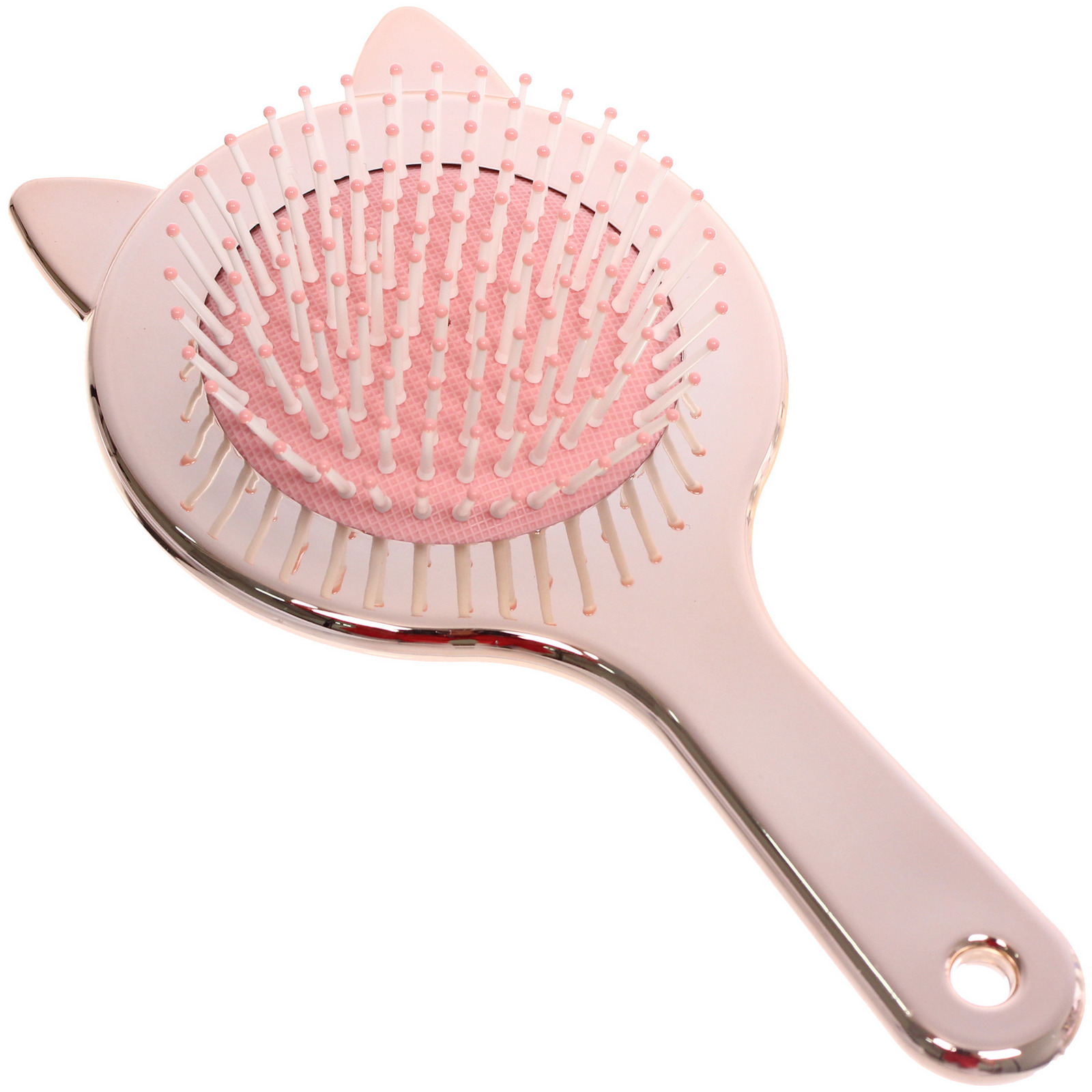 Расчёска массажная зеркальная "КИТИ СЕТ", цвет благородное золото, 19.5*10см (коробка PVS)