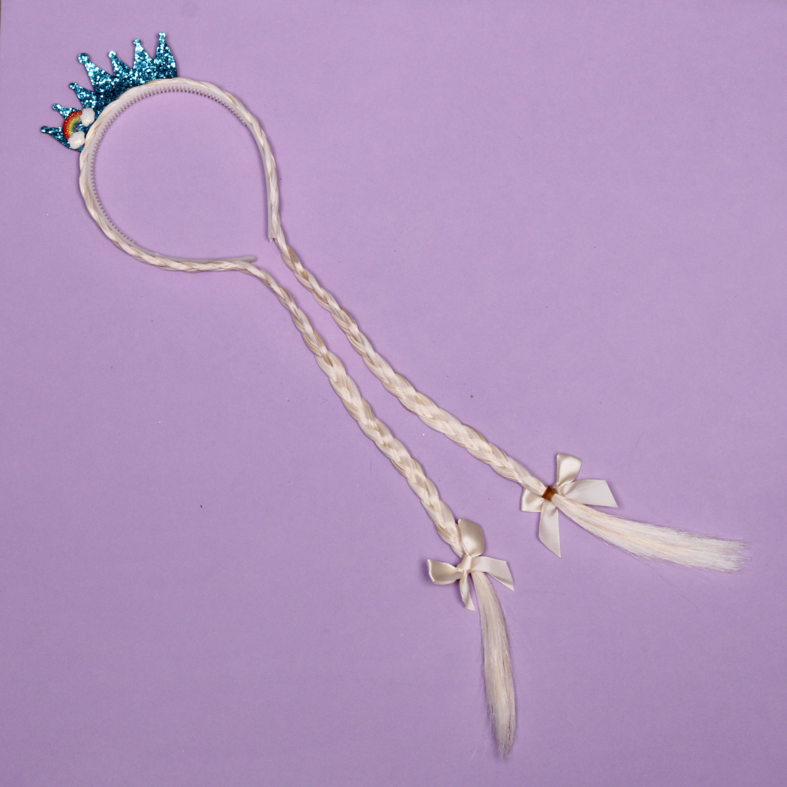 Ободок карнавальный с косами "Королева цветов" 46 см, микс