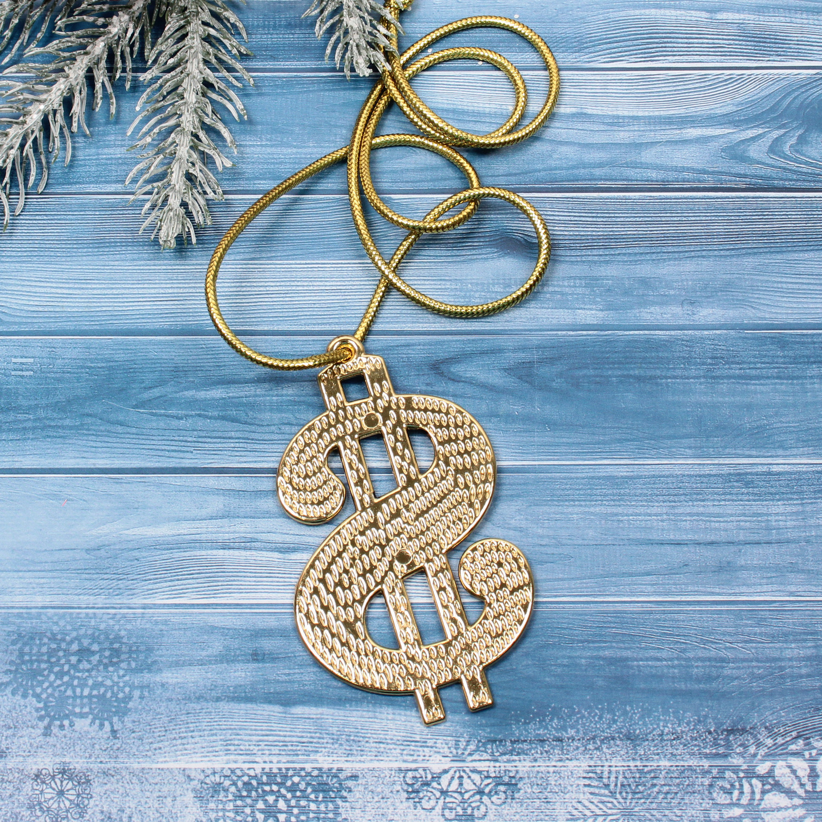 Карнавальный аксессуар "Крутое ожерелье" 10*6 см, золото