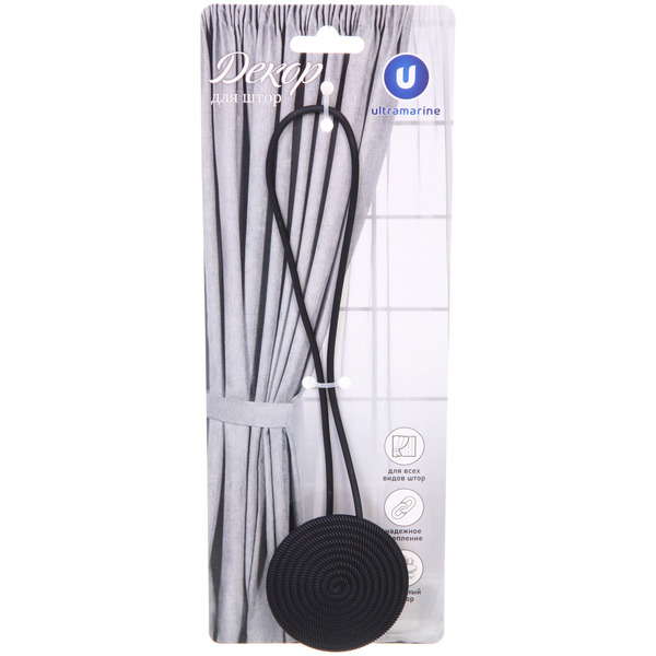 Подхват для штор на магните "Галактика черный" 6см S1741