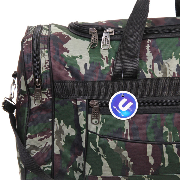 Сумка дорожно-спортивная "KANADA", цвет зеленый, хаки, 4 кармана, 27л, 60*34*25см (без лого)