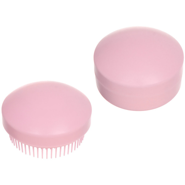 Расческа массажная с зеркалом компактная "МИРА", цвет пудровый, 7*3,3см (PVC коробка)