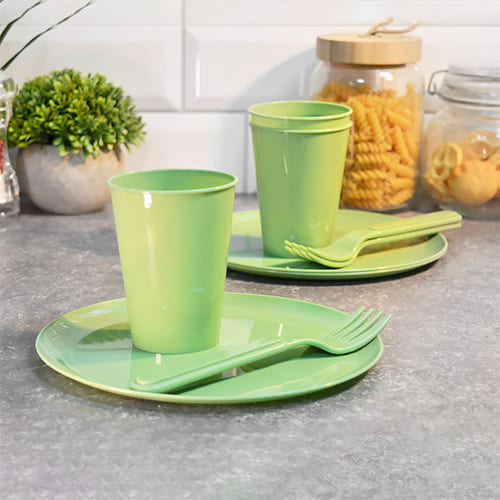 Набор посуды Homver 222129618/08, 9 предметов, зеленый